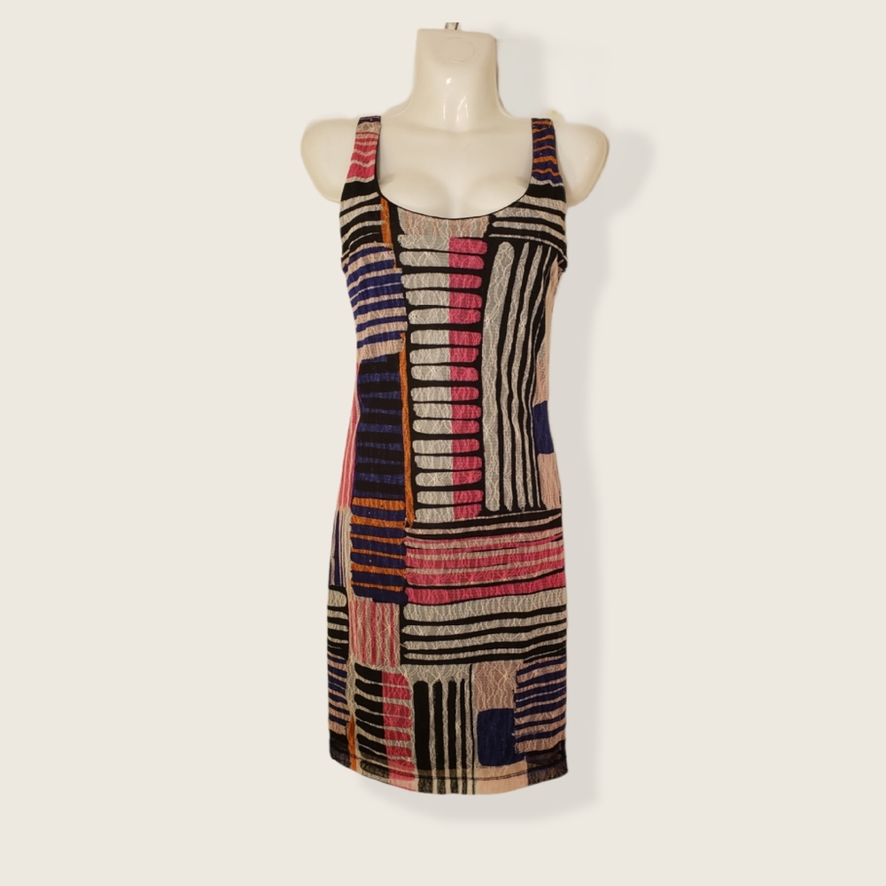 BAR III striped mini dress sleeveless size S